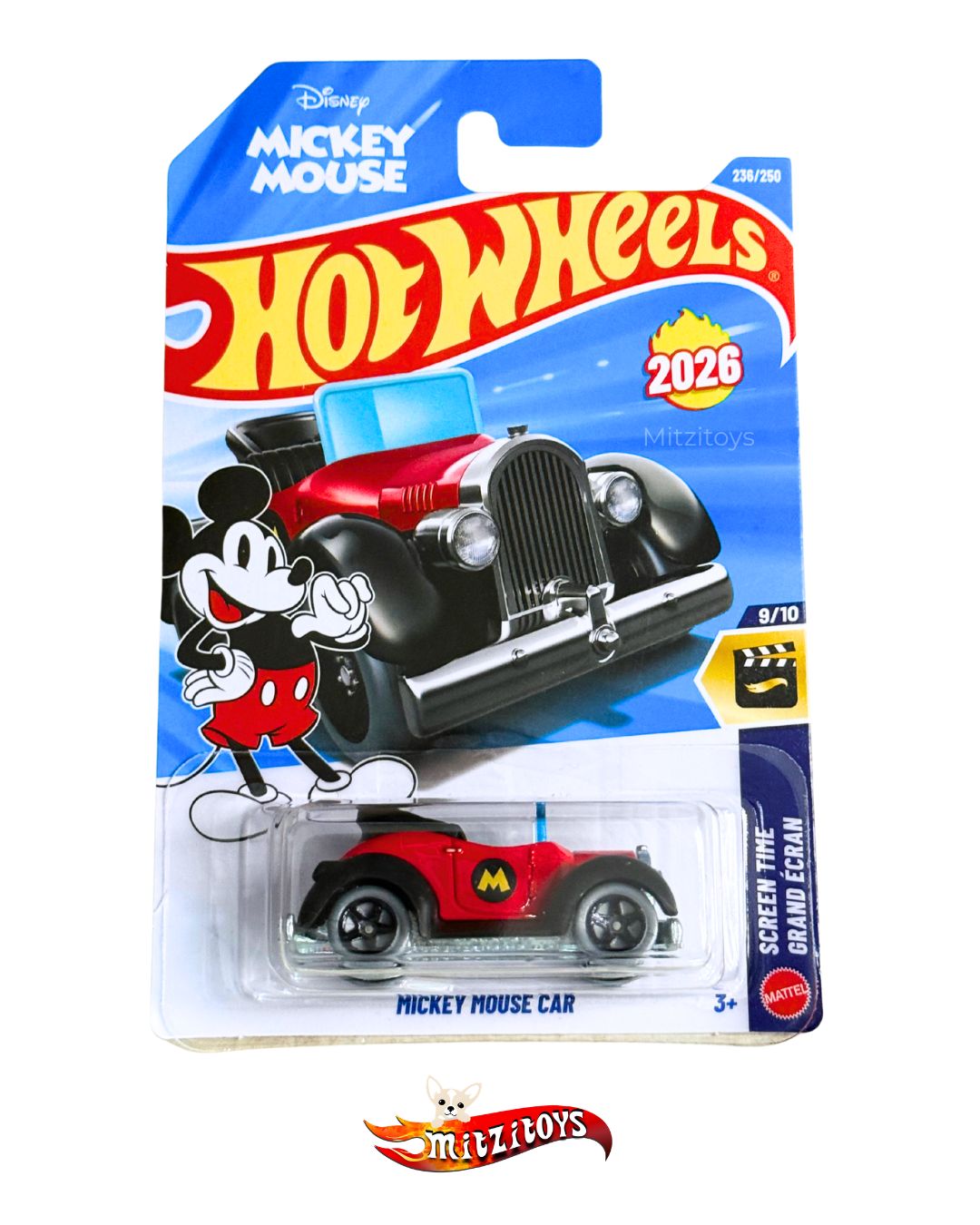 Mickey Mouse Car (9/10) - HW Screen Time - Hot Wheels Básico