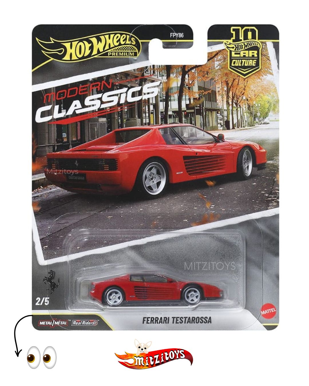 Ferrari Testarossa DETALLE Rojo 2/5 Car Culture: Modern Classics HW Premium